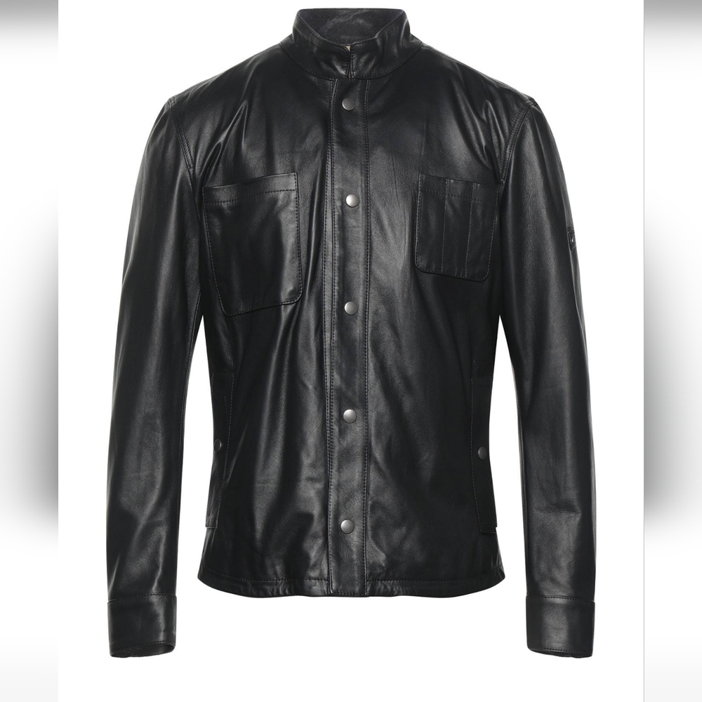 Matchless Black Leather Jacket XL Slim Fit